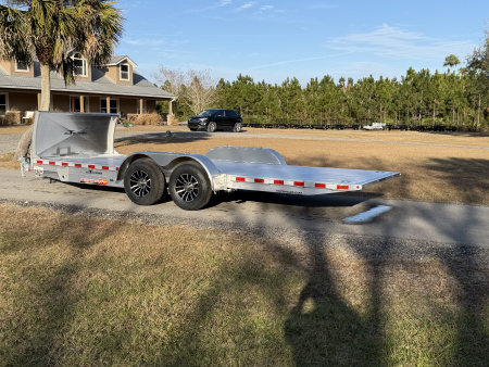 New 2026 H&H Trailers 10K Aluminum Electric Tilt Low Profile Speed Loader Car Hauler