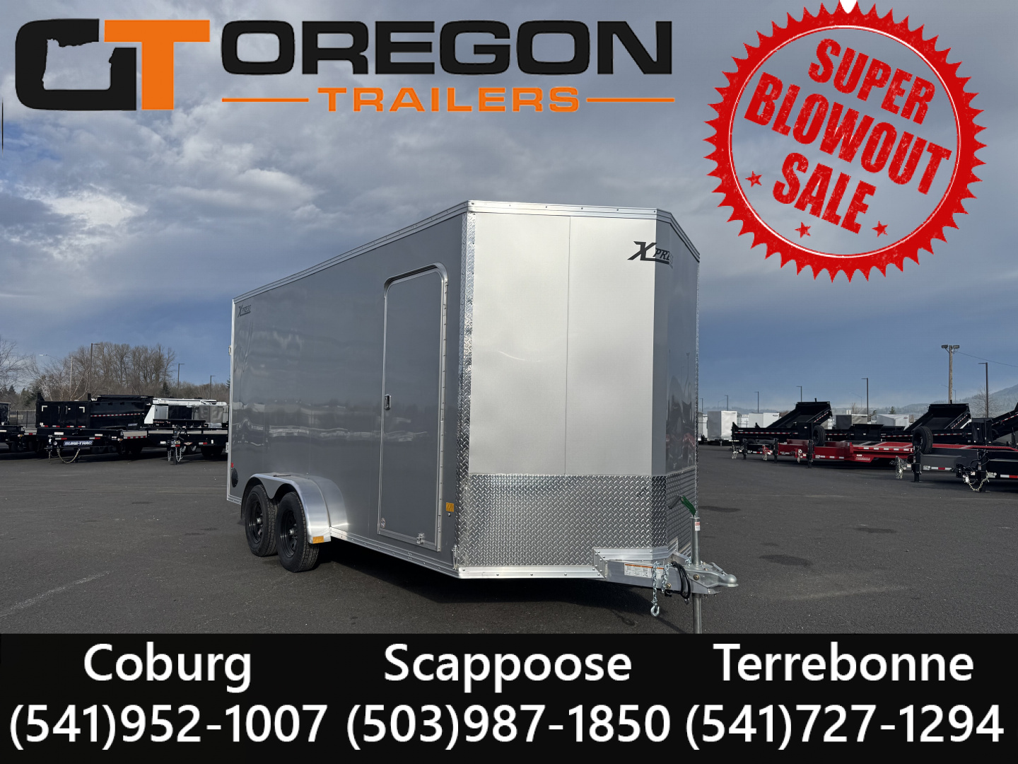 New 2026 ALCOM XPRESS 7.4x16 Aluminum Enclosed Trailer 7K GVWR