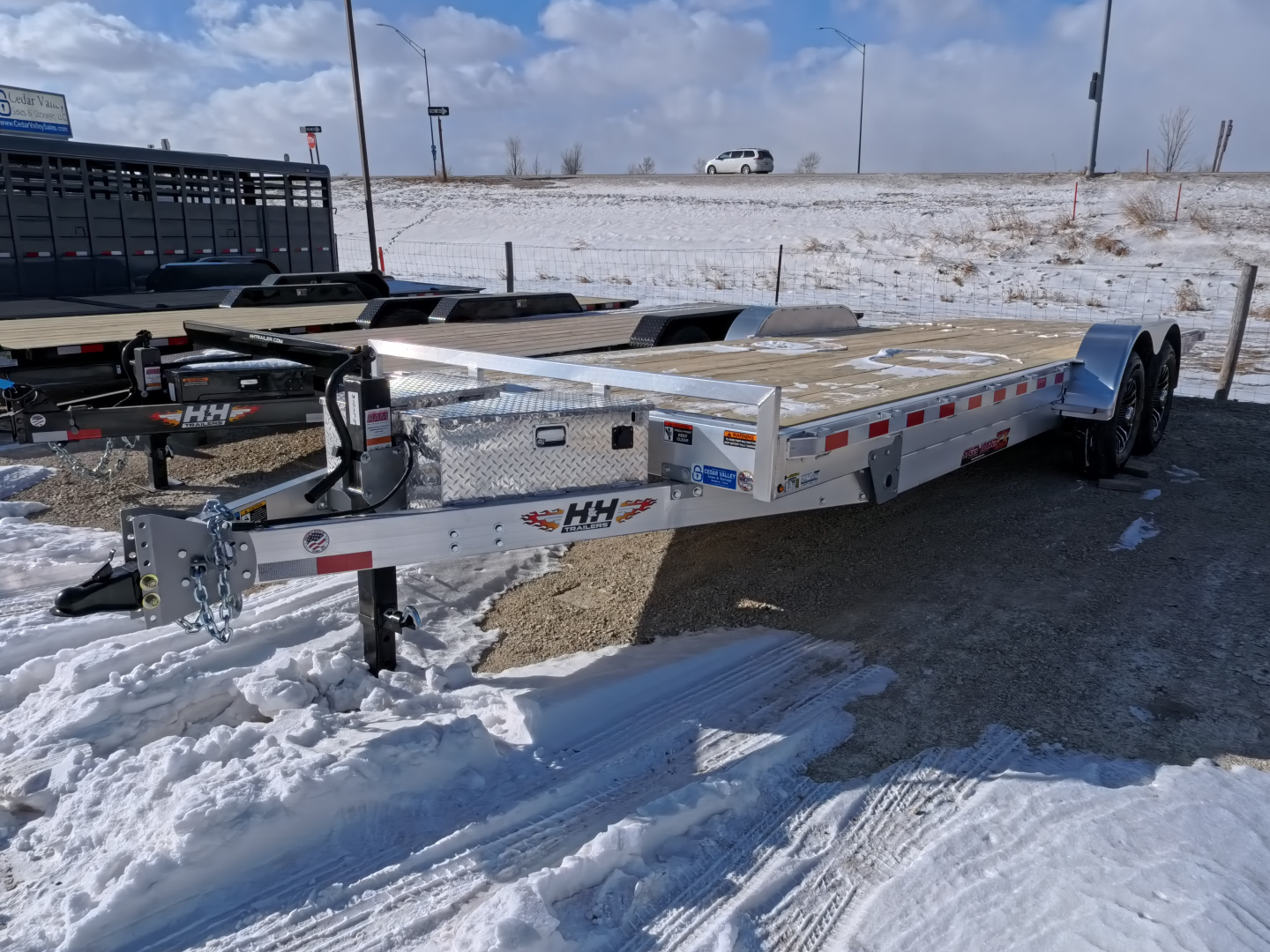 New 2026 H&H Trailers 82 x 24 Aluminum Electric Tilt Speed Loader Car Hauler, 14K GVWR, with 12k Dropleg Jack