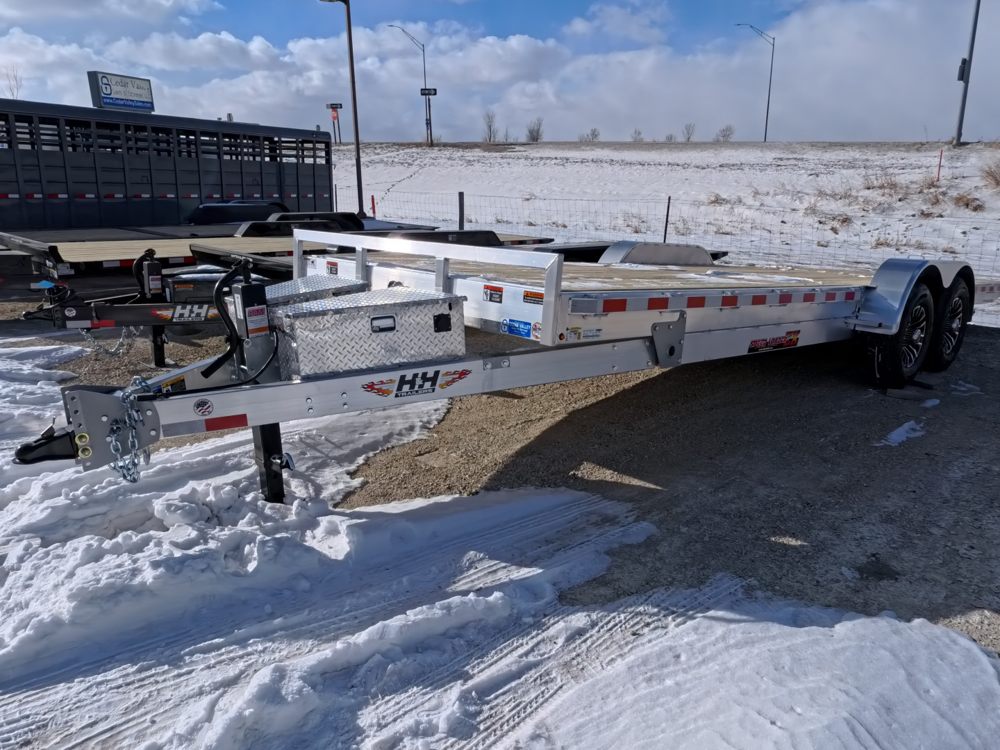 New 2026 H&H Trailers 82 x 24 Aluminum Electric Tilt Speed Loader Car Hauler, 14K GVWR, with 12k Dropleg Jack