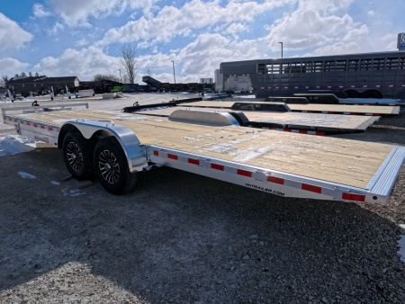 New 2026 H&H Trailers 82 x 24 Aluminum Electric Tilt Speed Loader Car Hauler, 14K GVWR, with 12k Dropleg Jack