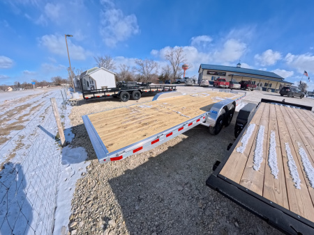 New 2026 H&H Trailers 82 x 24 Aluminum Electric Tilt Speed Loader Car Hauler, 14K GVWR, with 12k Dropleg Jack