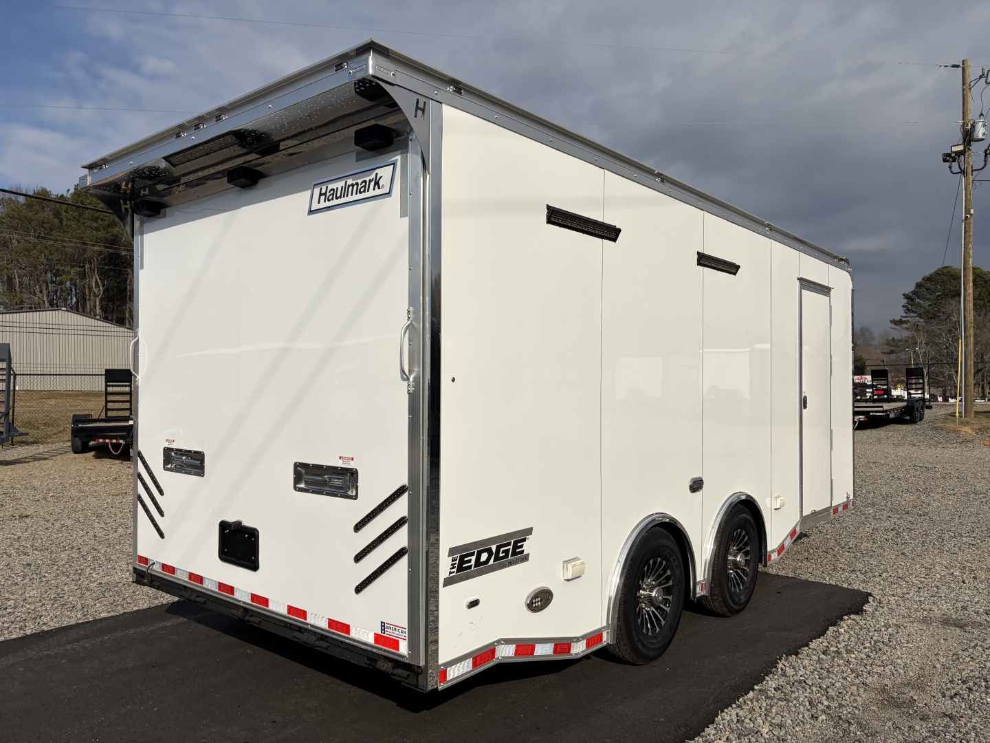 Used 2024 Haulmark EDGE 20' Race Trailer, ProStock Package, PolyCor, 12K GVWR, Air, 96" Wide Rear Door Opening, 7' 4" Interior Height
