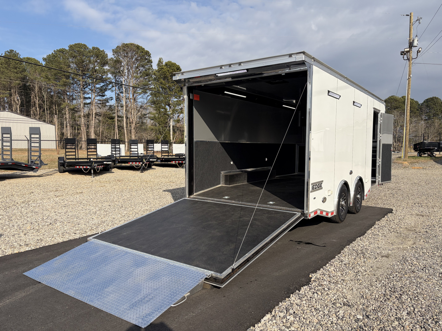 Used 2024 Haulmark EDGE 20' Race Trailer, ProStock Package, PolyCor, 12K GVWR, Air, 96" Wide Rear Door Opening, 7' 4" Interior Height