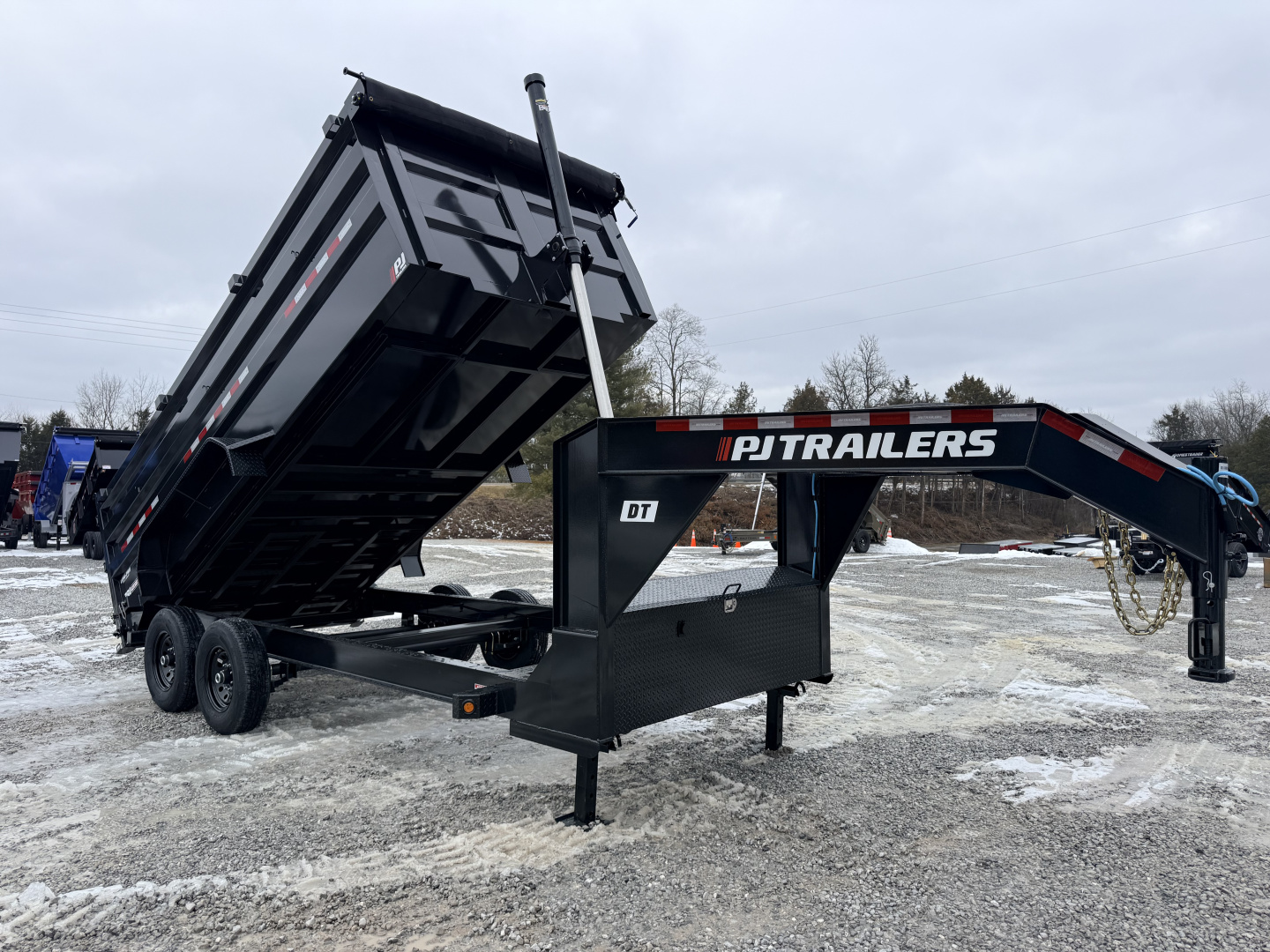 New 2026 PJ Trailers 7X16 GOOSENECK (4FT WALL) DUMP TRAILER 15680 GVWR Dump Trailer
