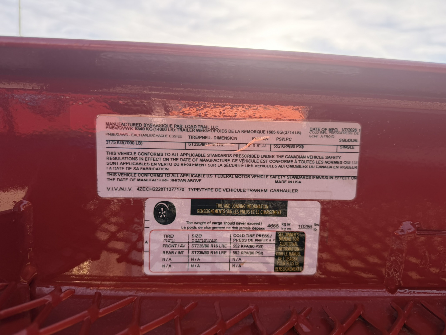 New 2026 Load Trail 8.5-22 Equipment/Buggy Hauler 14K GVWR