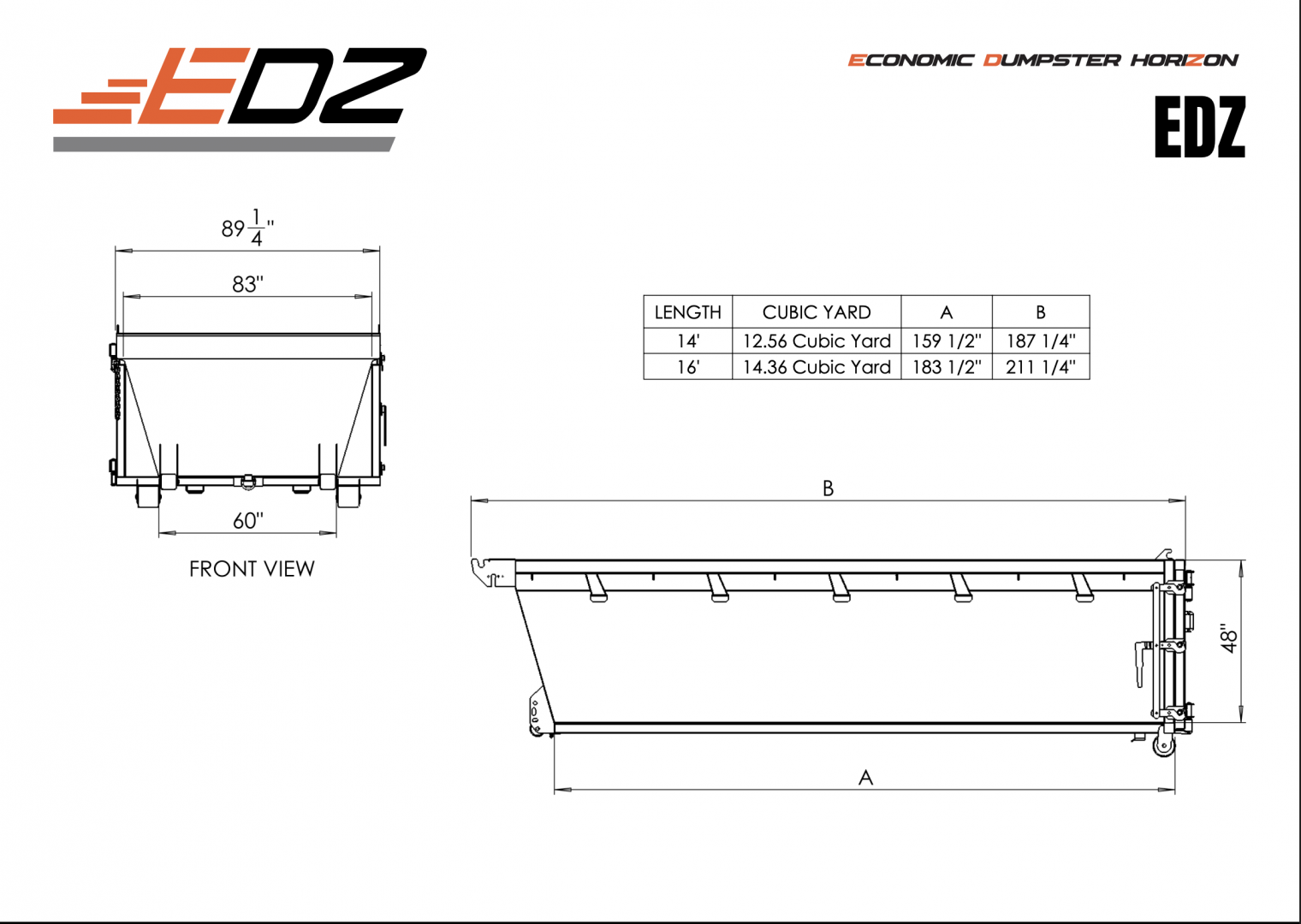 New 2026 Horizon Trailers RDZ 16' GN 16K ROLL OFF Dump Trailer