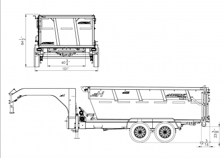 New 2026 Horizon Trailers RDZ 16' GN 16K ROLL OFF Dump Trailer