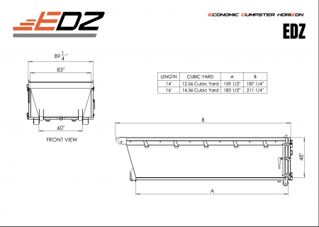 New 2026 Horizon Trailers RDZ 16' GN 16K ROLL OFF Dump Trailer