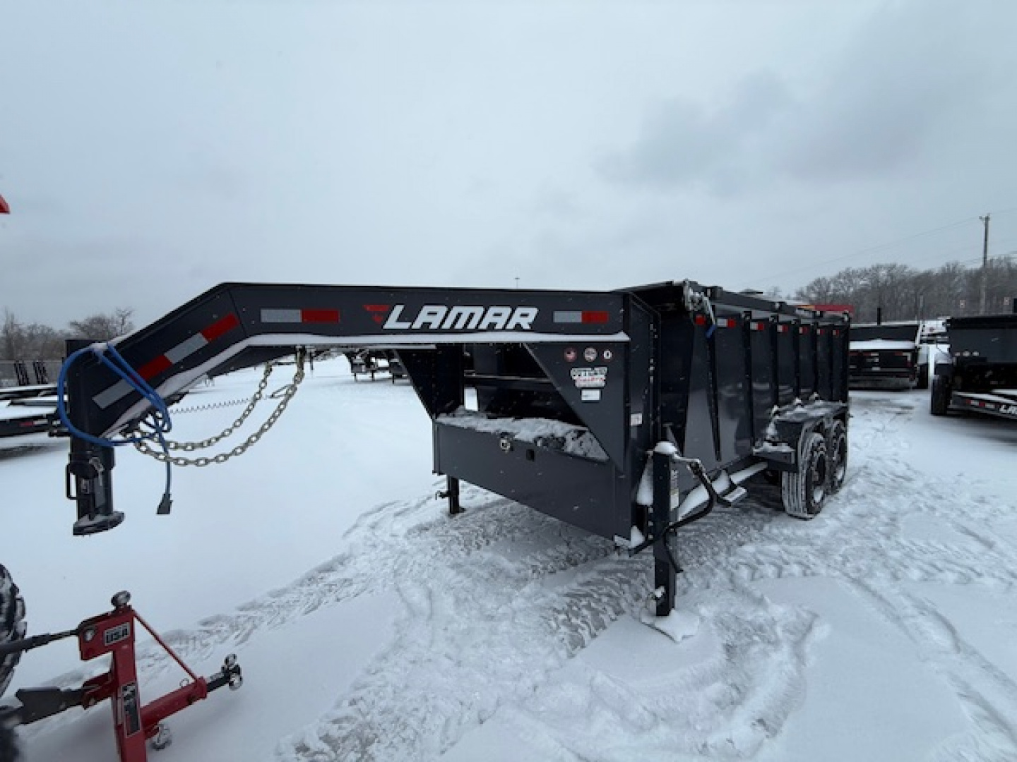 New 2025 Lamar Trailers 7x14 Gooseneck Dump 16k Dump Trailer