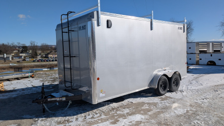 New 2026 Car Mate 7x16 Custom Cargo Contractor Trailer w/ Ramp Door