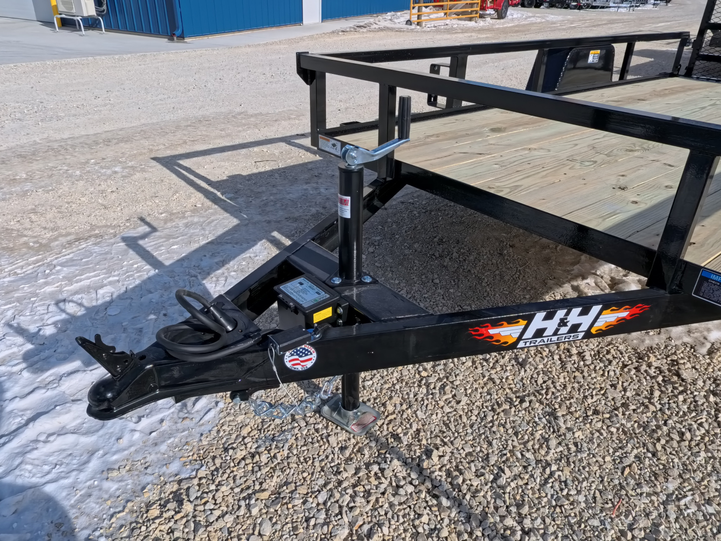 New 2026 H&H 76 x 12 Rail Side Utility Trailer with 5K GVWR, Brakes and Upgraded with a Spring Assist 4 Ft. Tall Ladder Style Gate