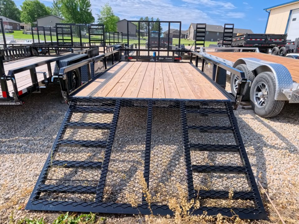 New 2026 H&H 76 x 12 Rail Side Utility Trailer with 5K GVWR, Brakes and Upgraded with a Spring Assist 4 Ft. Tall Ladder Style Gate