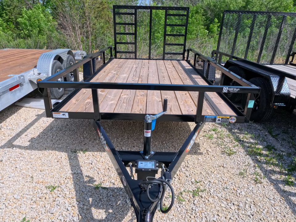 New 2026 H&H 76 x 12 Rail Side Utility Trailer with 5K GVWR, Brakes and Upgraded with a Spring Assist 4 Ft. Tall Ladder Style Gate