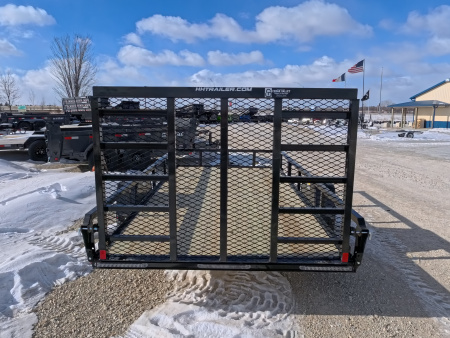 New 2026 H&H 76 x 12 Rail Side Utility Trailer with 5K GVWR, Brakes and Upgraded with a Spring Assist 4 Ft. Tall Ladder Style Gate