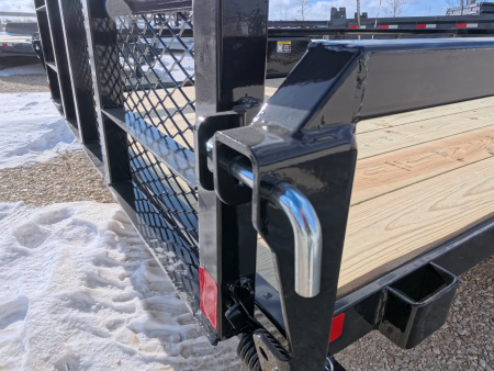 New 2026 H&H 76 x 12 Rail Side Utility Trailer with 5K GVWR, Brakes and Upgraded with a Spring Assist 4 Ft. Tall Ladder Style Gate