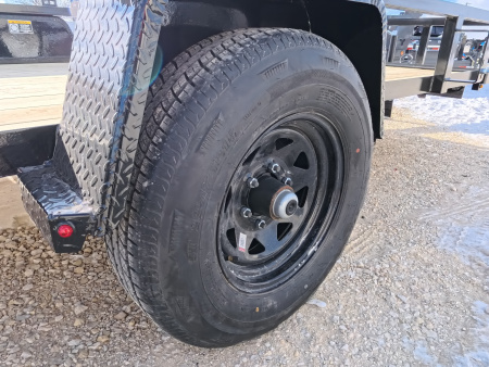 New 2026 H&H 76 x 12 Rail Side Utility Trailer with 5K GVWR, Brakes and Upgraded with a Spring Assist 4 Ft. Tall Ladder Style Gate