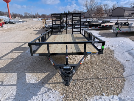 New 2026 H&H 76 x 12 Rail Side Utility Trailer with 5K GVWR, Brakes and Upgraded with a Spring Assist 4 Ft. Tall Ladder Style Gate