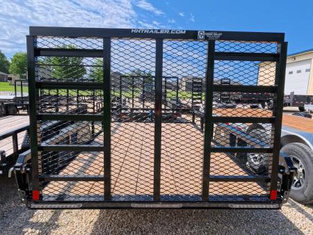New 2026 H&H 76 x 12 Rail Side Utility Trailer with 5K GVWR, Brakes and Upgraded with a Spring Assist 4 Ft. Tall Ladder Style Gate