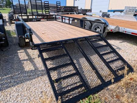 New 2026 H&H 76 x 12 Rail Side Utility Trailer with 5K GVWR, Brakes and Upgraded with a Spring Assist 4 Ft. Tall Ladder Style Gate