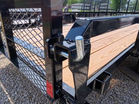 New 2026 H&H 76 x 12 Rail Side Utility Trailer with 5K GVWR, Brakes and Upgraded with a Spring Assist 4 Ft. Tall Ladder Style Gate