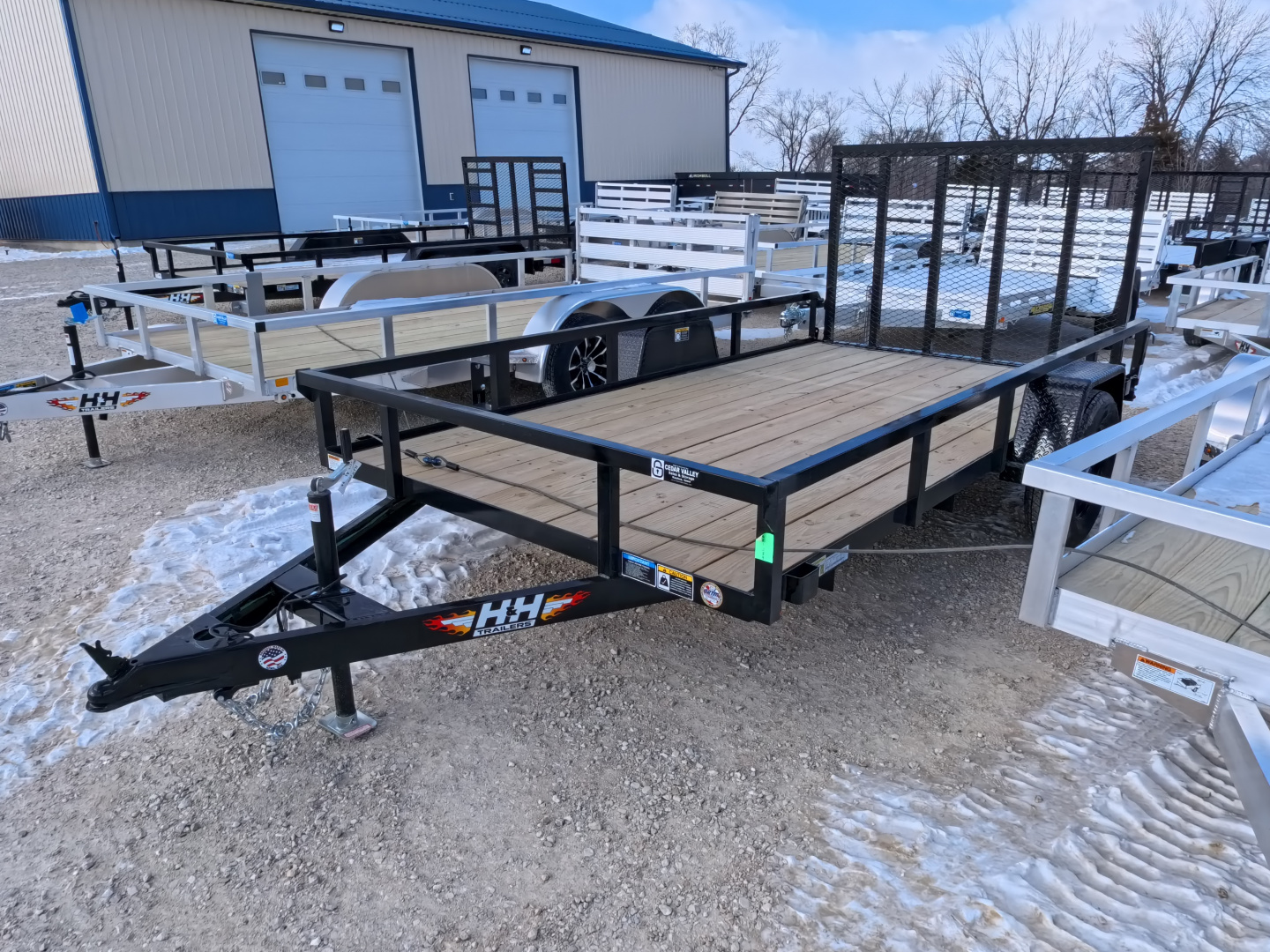 New 2026 H&H 76 x 12 Rail Side Utility with 3K Idler -Black
