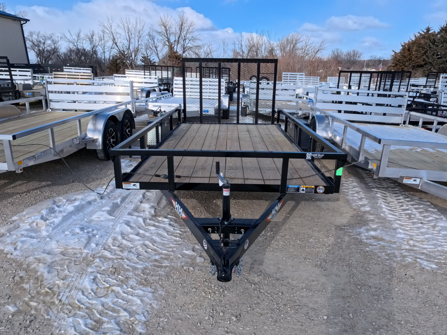New 2026 H&H 76 x 12 Rail Side Utility with 3K Idler -Black