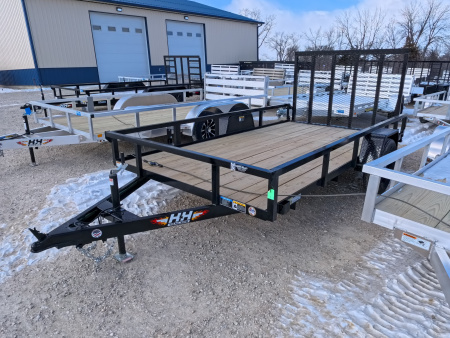New 2026 H&H 76 x 12 Rail Side Utility with 3K Idler -Black