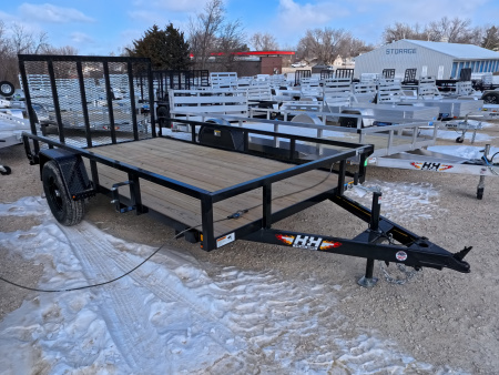 New 2026 H&H 76 x 12 Rail Side Utility with 3K Idler -Black