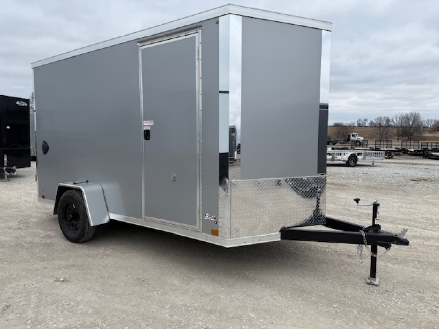 New 2026 Cross Silver 6'x12' 3k Alpha Flat Top V-Nose Enclosed Cargo Trailer