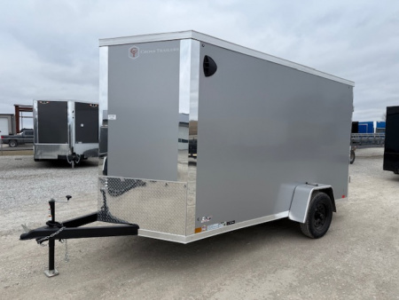 New 2026 Cross Silver 6'x12' 3k Alpha Flat Top V-Nose Enclosed Cargo Trailer
