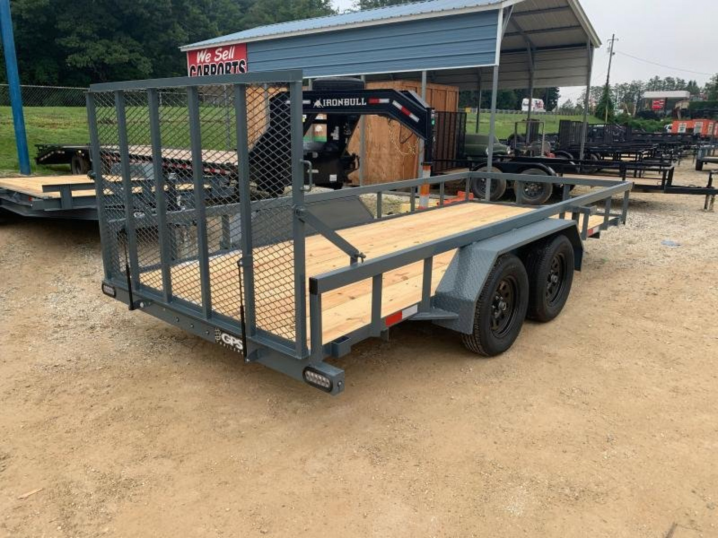 New 2026 GPS TRAILERS Utility Trailer/ GTT Series / 76" Wide x 16' Long / 2-3500# Electric Brake Axles / 4' Mesh Gate