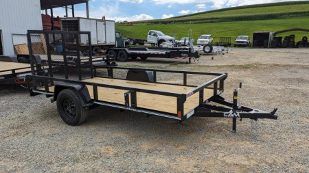 New 2026 CAM SUPERLINE 7x12 Tubular Top Rail Utility Trailer w/ Spring Assist Gate