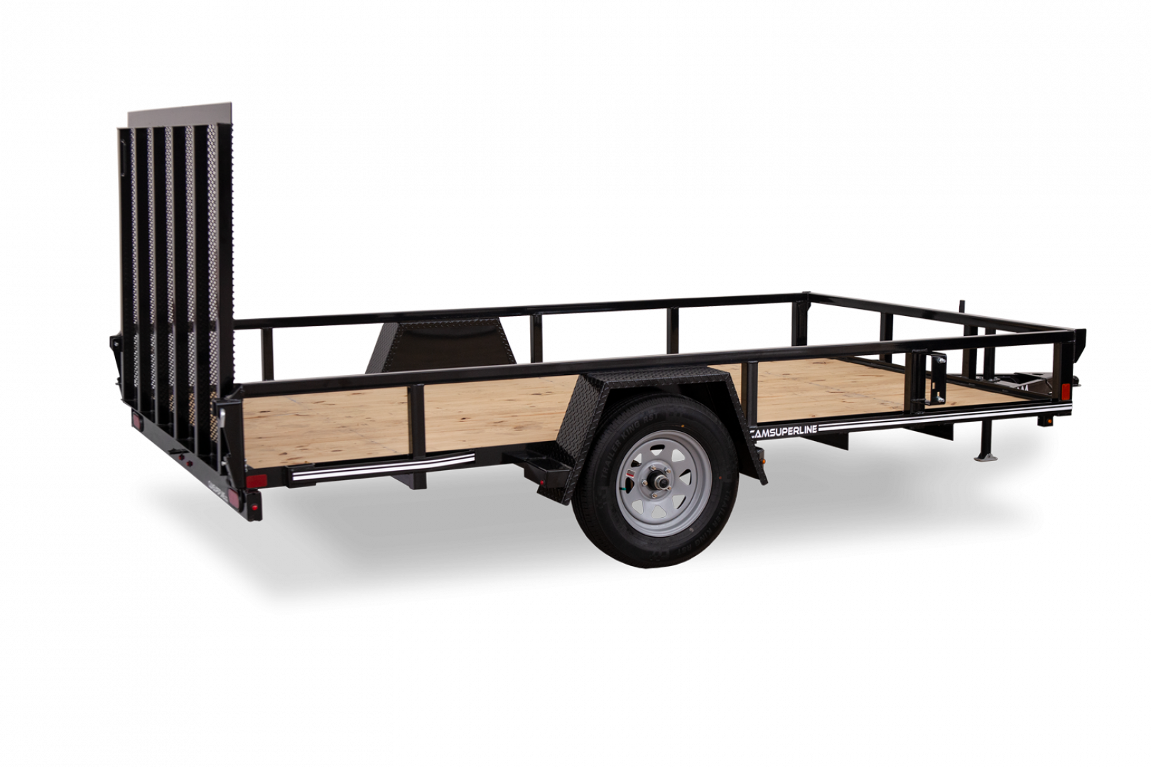 New NEW 2026 CAM SUPERLINE 6x12 Tubular Top Rail Utility Trailer w/ Spring Assist/ Lay Down Ramp