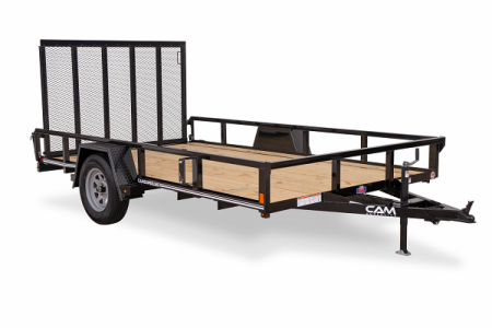 New NEW 2026 CAM SUPERLINE 6x12 Tubular Top Rail Utility Trailer w/ Spring Assist/ Lay Down Ramp