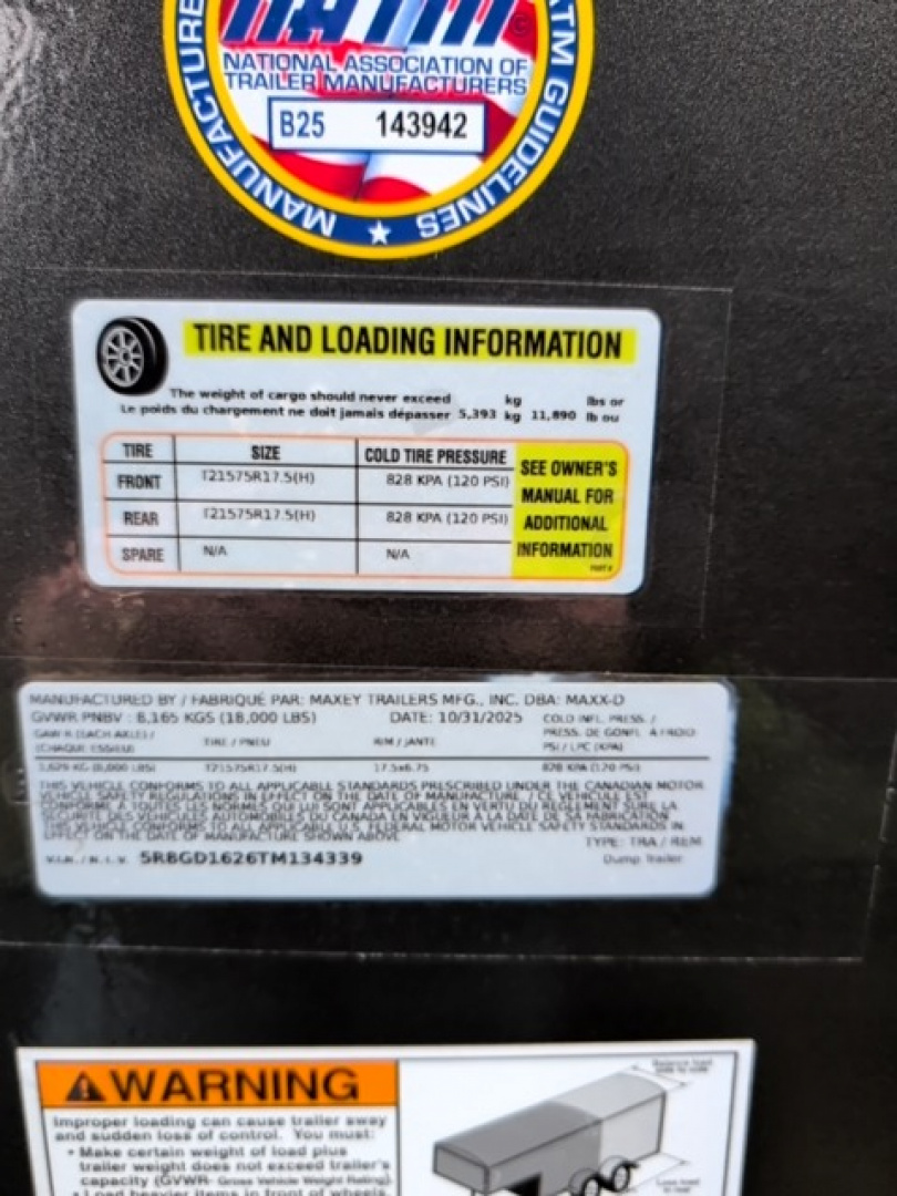 New 2026 MAXX-D DTX8316-G Dump Trailer