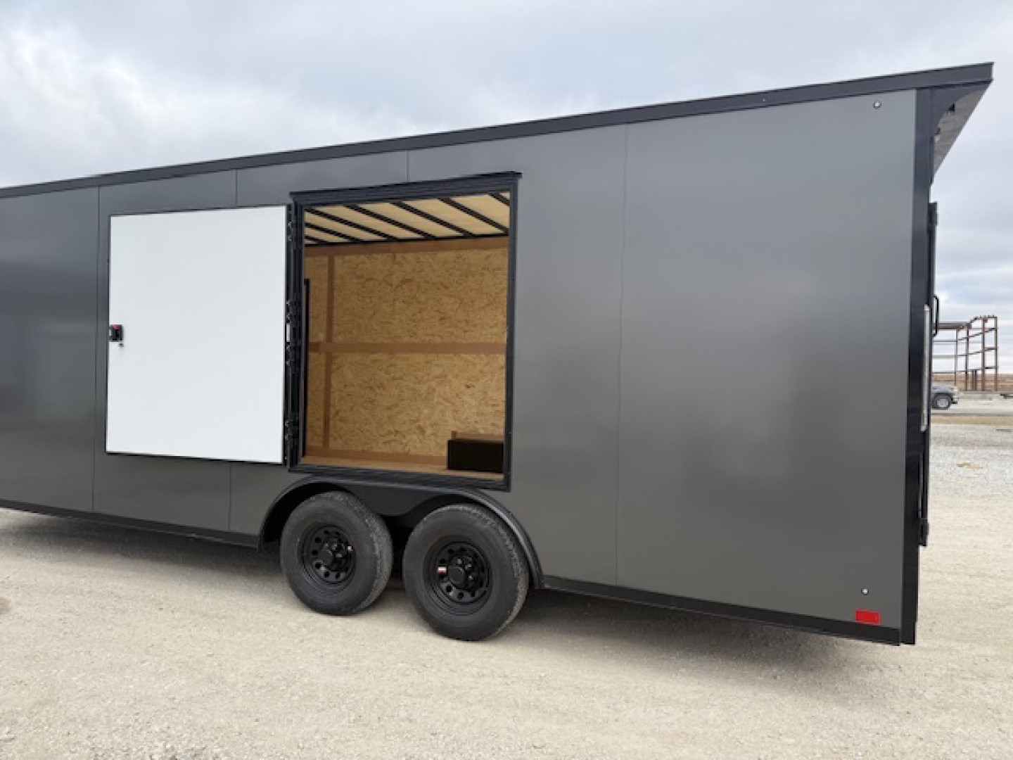New 2026 Cross Charcoal/Black Trim 8.5'x22' 10k Alpha Flat Top V-Nose Enclosed Car Hauler Cargo Trailer