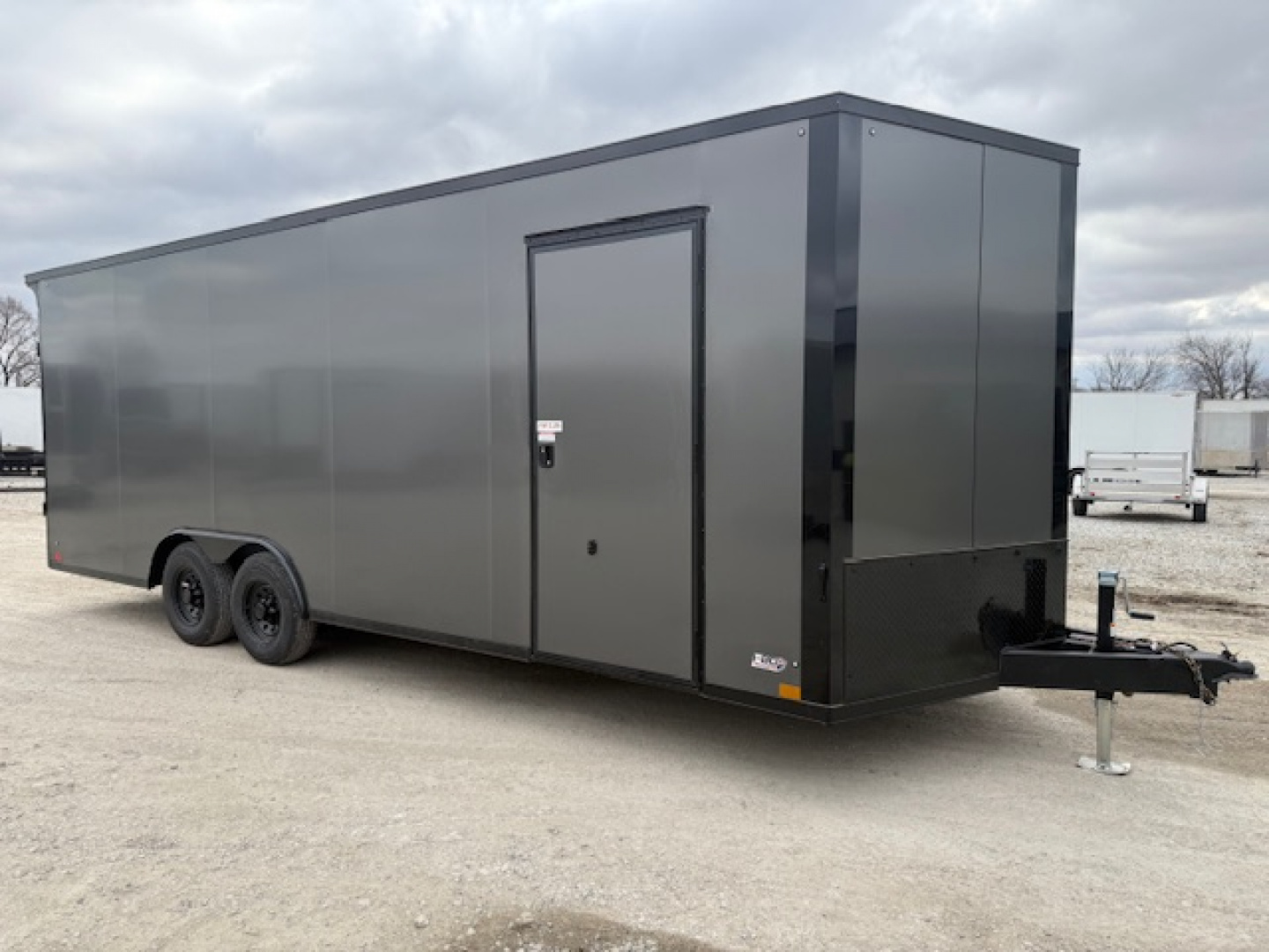 New 2026 Cross Charcoal/Black Trim 8.5'x22' 10k Alpha Flat Top V-Nose Enclosed Car Hauler Cargo Trailer