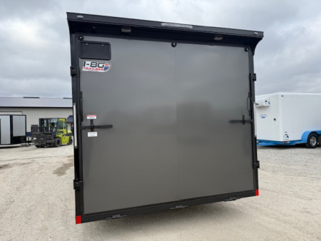 New 2026 Cross Charcoal/Black Trim 8.5'x22' 10k Alpha Flat Top V-Nose Enclosed Car Hauler Cargo Trailer