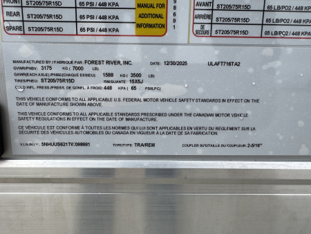 New 2026 US Cargo ULAFT716TA2 Cargo / Enclosed Trailer