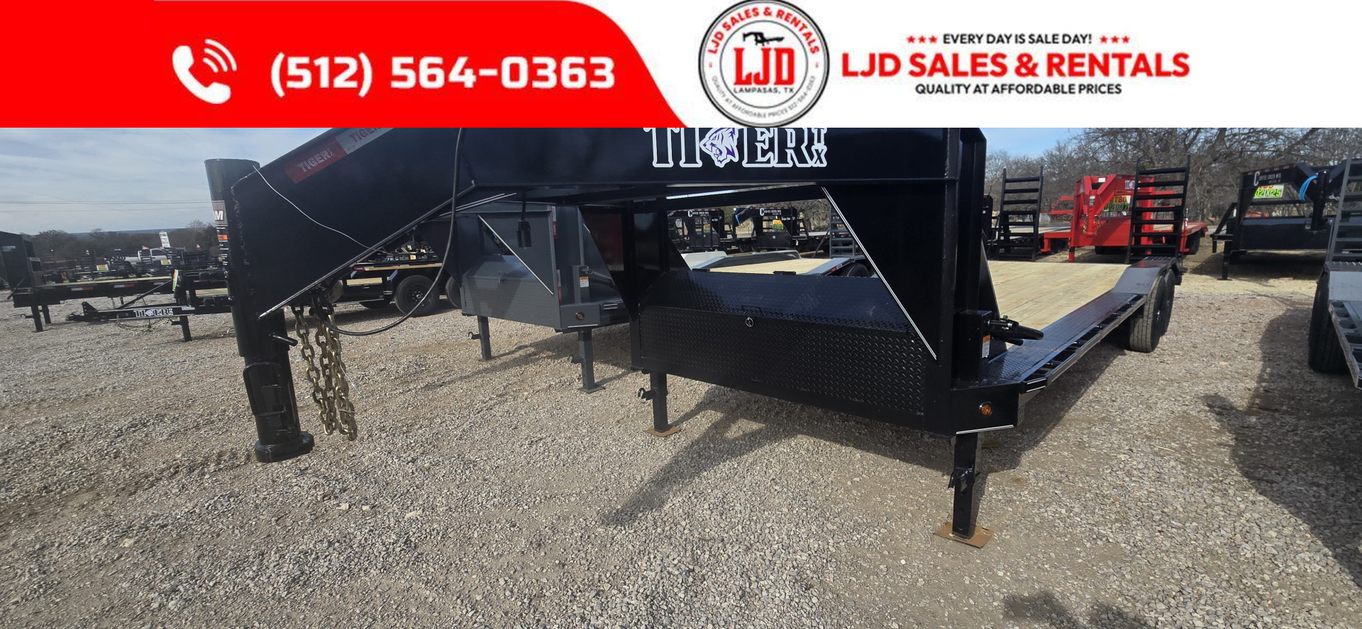 New 2026 Tiger - Gooseneck Drive Over Fender Trailer 102" X 26'