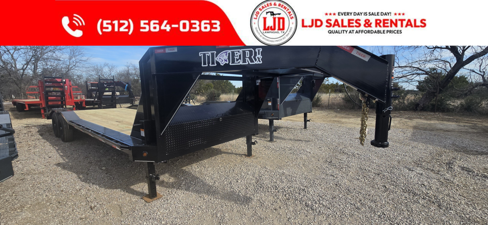 New 2026 Tiger - Gooseneck Drive Over Fender Trailer 102" X 26'