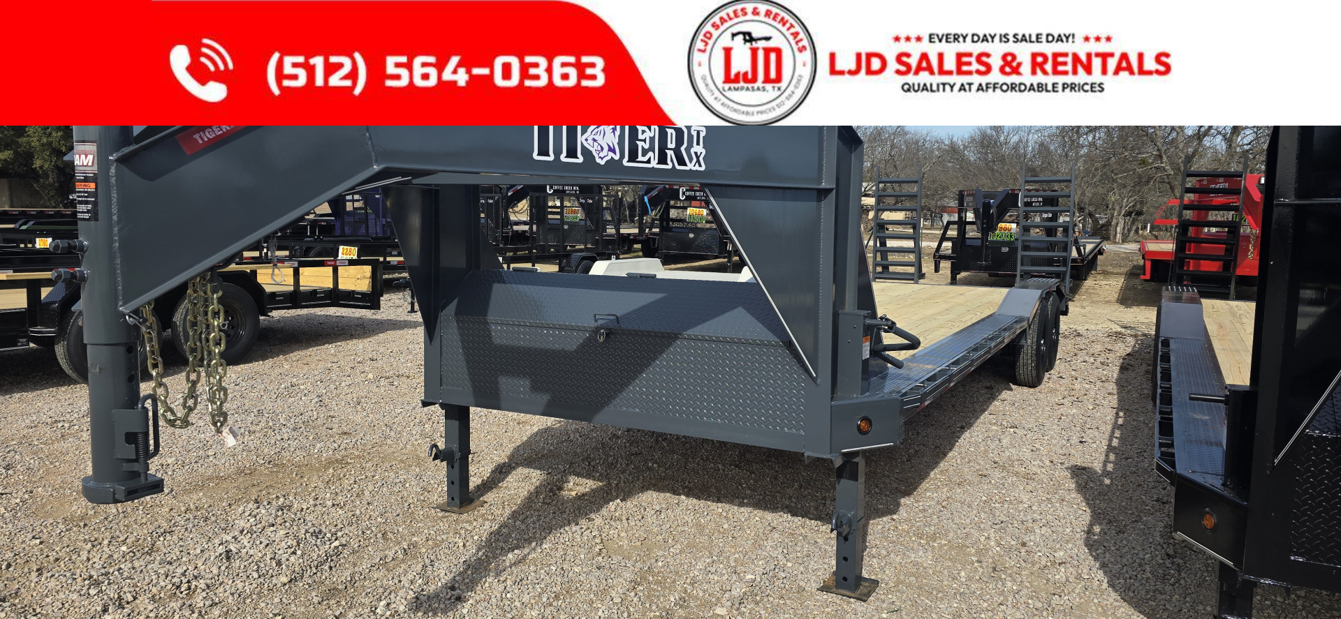 New 2026 Tiger - Gooseneck Drive Over Fender Trailer 102" X 26'