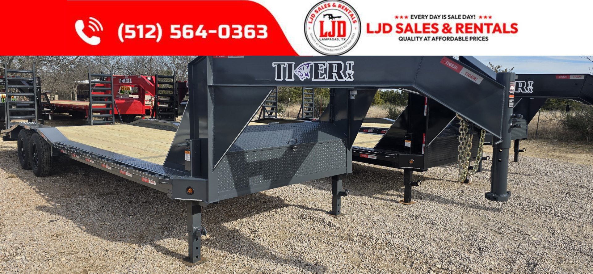 New 2026 Tiger - Gooseneck Drive Over Fender Trailer 102" X 26'