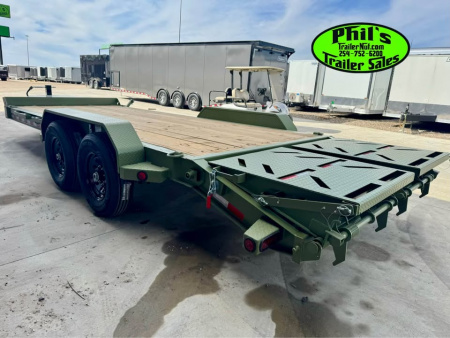 New IRON BULL NEW 20' EQUIPMENT TRAILER OPEN TRAILER UTILITY TRAILERS MEGA RAMP Equipment Trailer