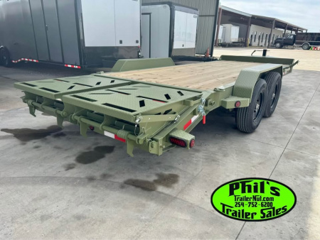 New IRON BULL NEW 20' EQUIPMENT TRAILER OPEN TRAILER UTILITY TRAILERS MEGA RAMP Equipment Trailer