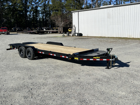 New 2026 Big Tex Trailers 14EH Equipment Trailer 7x22 ( 19ft Deck + 3ft Dovetail ) - MEGA RAMPS