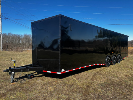 New 2026 Luxe 8.5x32 Car Hauler- 7000LB Triple Torsion Axle- Black Poly-Blackout- Enclosed Car Hauler