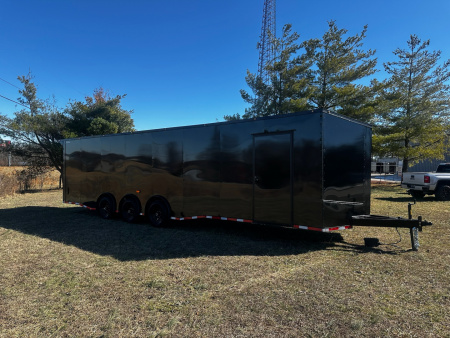 New 2026 Luxe 8.5x32 Car Hauler- 7000LB Triple Torsion Axle- Black Poly-Blackout- Enclosed Car Hauler