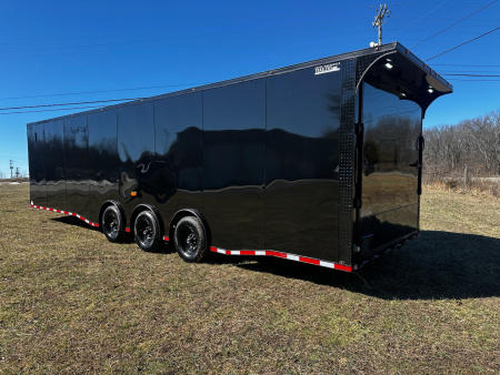 New 2026 Luxe 8.5x32 Car Hauler- 7000LB Triple Torsion Axle- Black Poly-Blackout- Enclosed Car Hauler